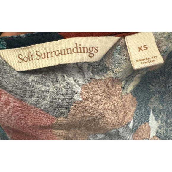 SOFT SURROUNDING Women Mirabelle Floral Print Maxi Dress Tiered V Neck size XS - Picture 7 of 8